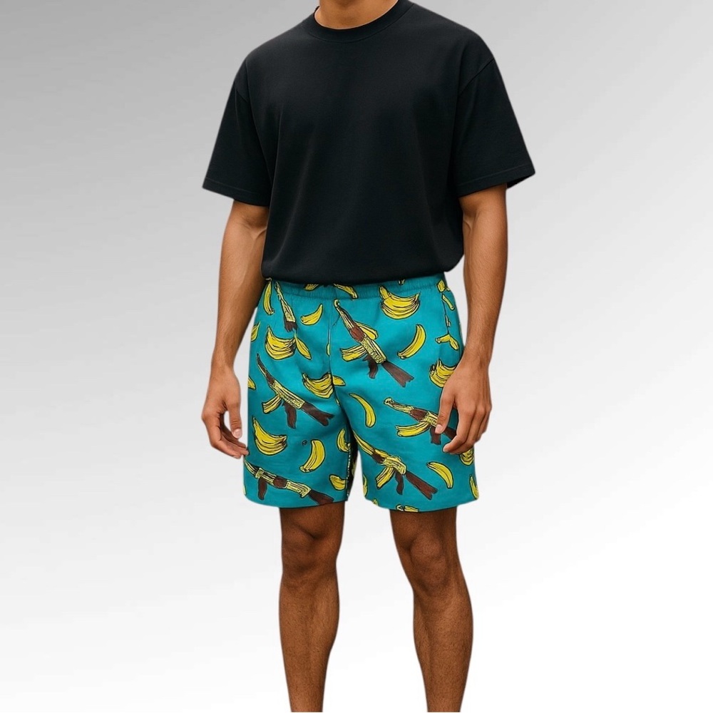 OAF Nation Banana AR 15 On Blue Background Elastic Waist Drawstring‎ Mens S